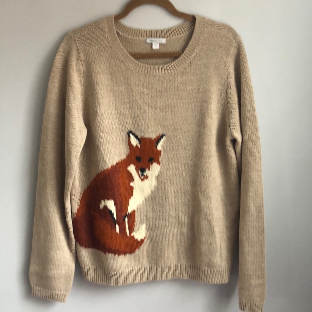 Beautiful Garnet Hill Fox Sweater in EUC